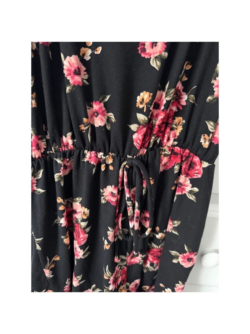 White Birch Black Pink Floral Romper S - Picture 4 of 5